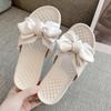 Новые летние стильные модные и элегантные сандалии на платформе с бантом, однотонные легкие шлепанцы на плоской подошве с открытым носком НЕТ:8672