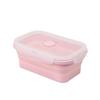 Silicone Lunch Box, Collapsible Folding Food Storage Container with Lids, Kitchen Microwave Freezer and Dishwasher Safe Kids