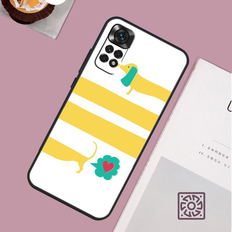 Cartoon Dachshund Sausage Dog Case For Xiaomi Redmi Note 12 11 8 9 10 13 Pro 12S 11S 10S 9S Redmi 13C 9C 10C 12C Cover