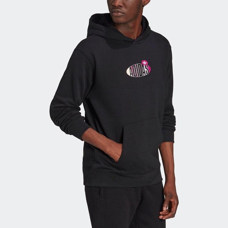 Adidas Оригинальный пуловер с логотипом трилистника, мужская толстовка с капюшоном, черный HI5265