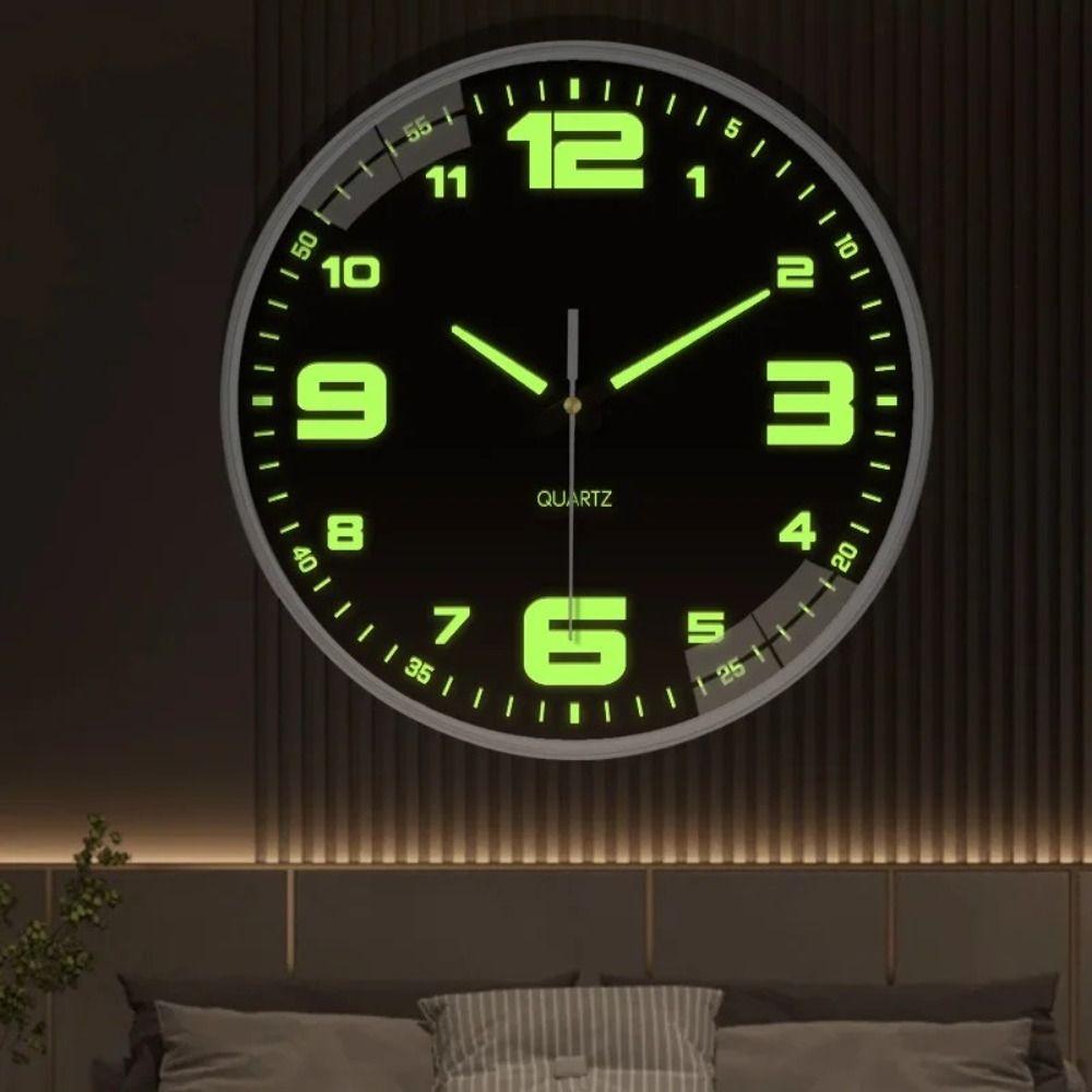 Plastic Luminous Wall Clock Silent Digital Clock Wall Decoration Quartz Wall Clock Office