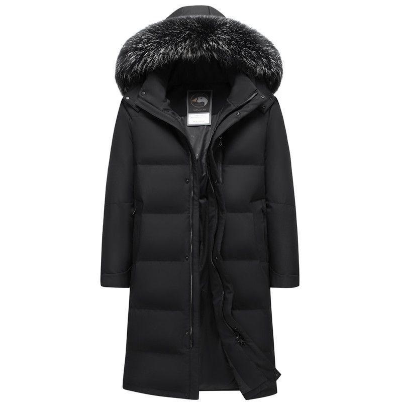Winter Goose Down Jacket for Middle-aged and Elderly Men Long Warm Thick Winter Coat Large Size