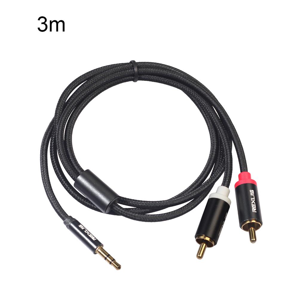 Мужской 3,5 мм 2RCA к мужскому стерео AUX аудиокабель адаптер шнура для динамика телефона