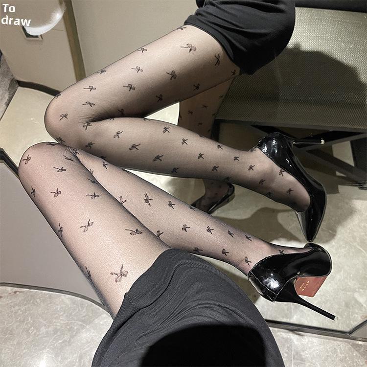 Women's Sheer Fishnet Stockings - Polka Dot & Heart Pattern, Sexy Black & White Options, Large Sizes Available for Spring & Autumn