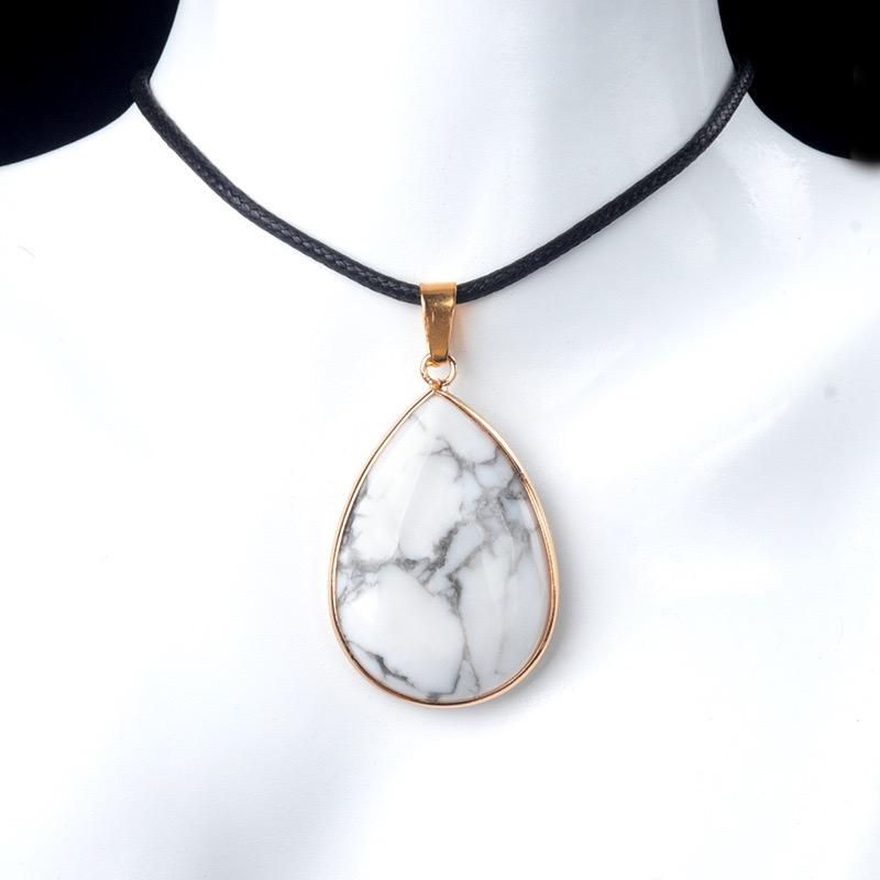 Factory Price High Quality Crystal Stone Water Drop Pendant Amethyst Tiger Eye for DIY Necklaces Jewelry Making