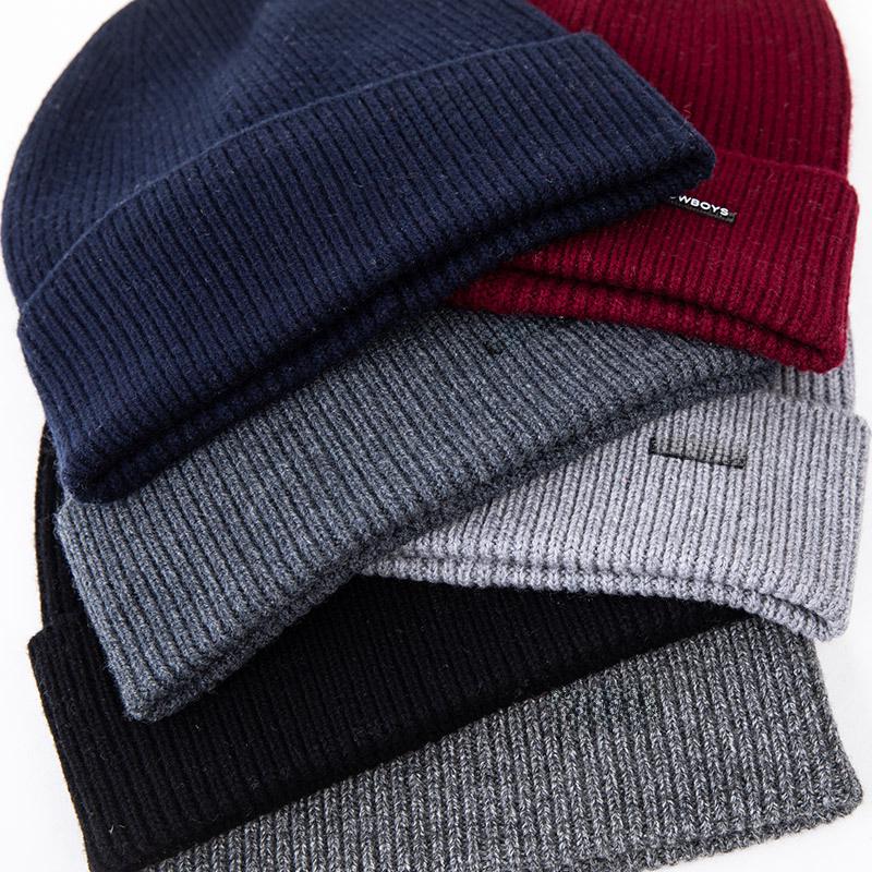 Мужская зимняя шапка из 100% шерсти: Толстые, теплые, трикотажные для езды на велосипеде с защитой ушей