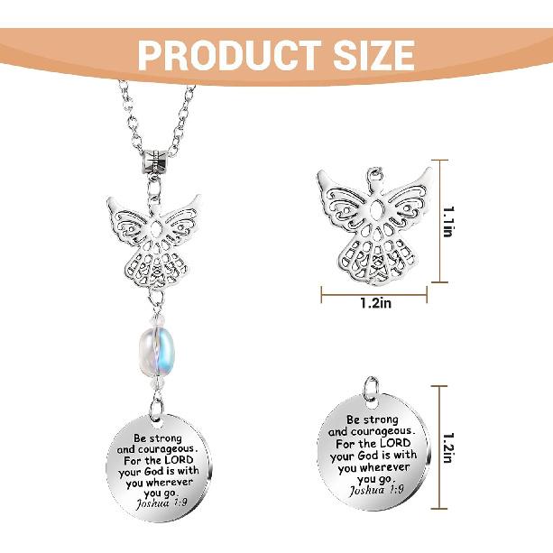 Ангельские Автомобильные Брелоки Аксессуары для Зеркала Заднего Вида Христианские Автомобильные Украшения, Подвеска Ангел-Хранитель, Религиозные Подарки с Библией, Зеркало Заднего Вида