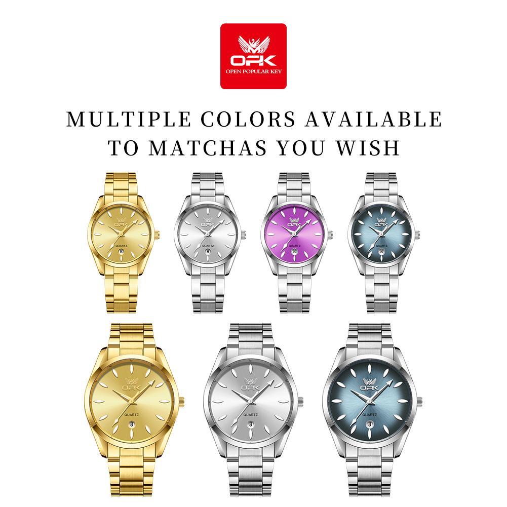 OPK 6038 Mens Watch Original Quartz Watch Waterproof Luminous Stainleess Steel Watches For Man Automatic Date Watch With Box