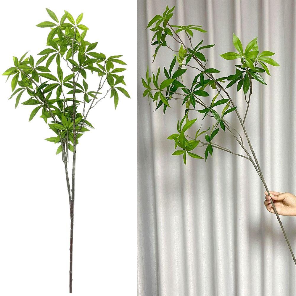 Пластиковое Искусственное Зеленое Растение Зеленые Искусственные Ветки Реалистичная Искусственная Пахира Водная Дом