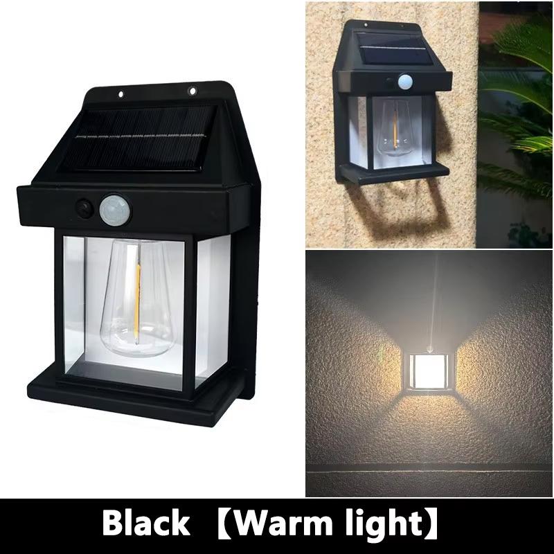 Outdoor Solar Tungsten Wall Light with Motion Sensor IP65 Waterproof LED Safety Light for Patio Outdoor Deck Porch Barn Balcony