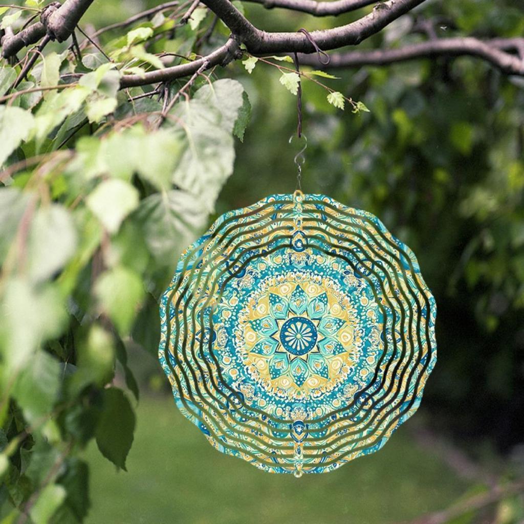10 Inch Hanging Wind Spinner Bohemian Style Decor with 360 Degree Rotating Hook for Garden Balcony Yard Summer Spring Outdoor Decoration Gift