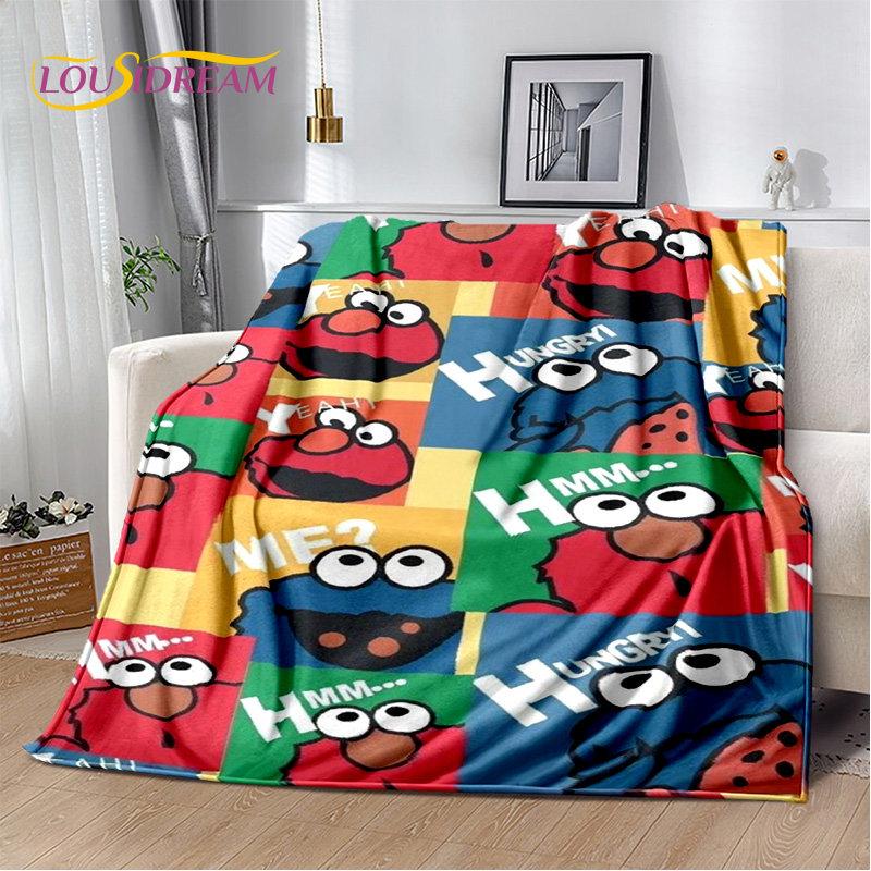 TV Sesame Street Cute Cartoon Soft Plush Blanket,Flannel Blanket Throw Blanket for Living Room Bedroom Bed Sofa Picnic Cover Kid