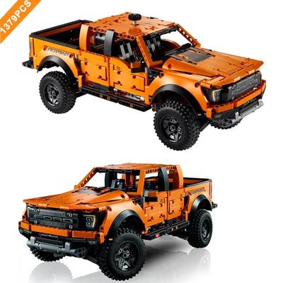 Технический Ford F-150 Raptor, строительные блоки для автомобилей, 1379 шт., 42126, MOC, прицеп, сборные кирпичи, игрушки, подарок для детей