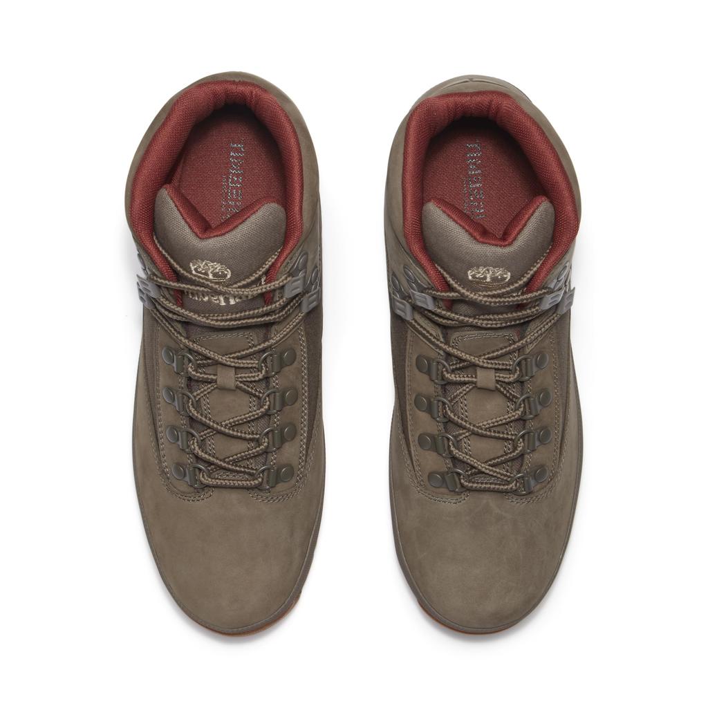 Timberland Мужские ботинки Euro Hiker Mid оливкового цвета, TB0A6DYHEO81, Нубук, 7.0/25.0см