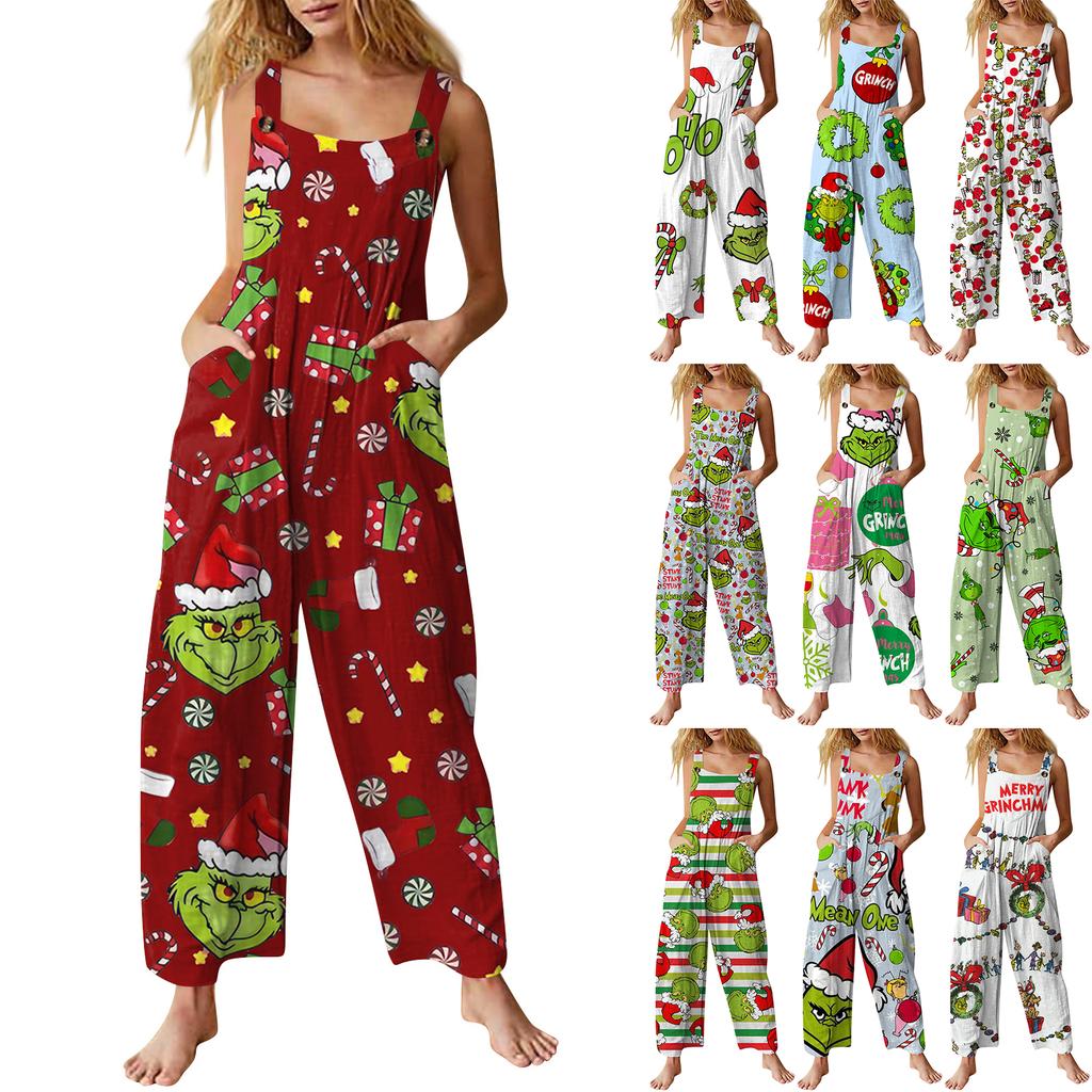 Womens Casual Overalls Jumpsuits Adjustable Straps Sleeveless Summer Cute Comfy Rompers With Pocket