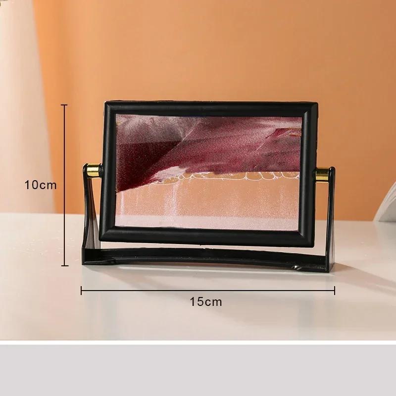Creative Moving Sand Art Painting Square Glass 3D Deep Sea Sandscape Quicksand Hourglass Rotatable Flowing Sand Home Decor Gifts
