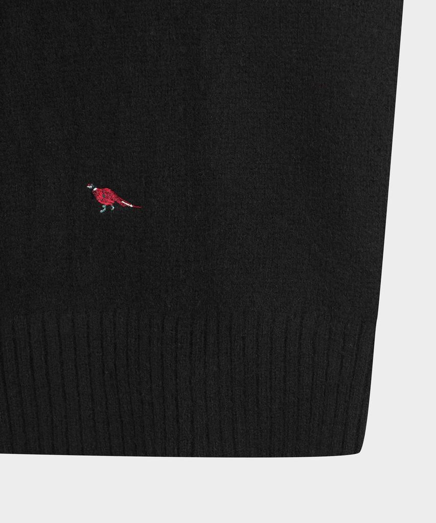 BROOKS BROTHERS Wool Elbow Patch Crewneck Sweater (Black) (Bbwrmmf403)