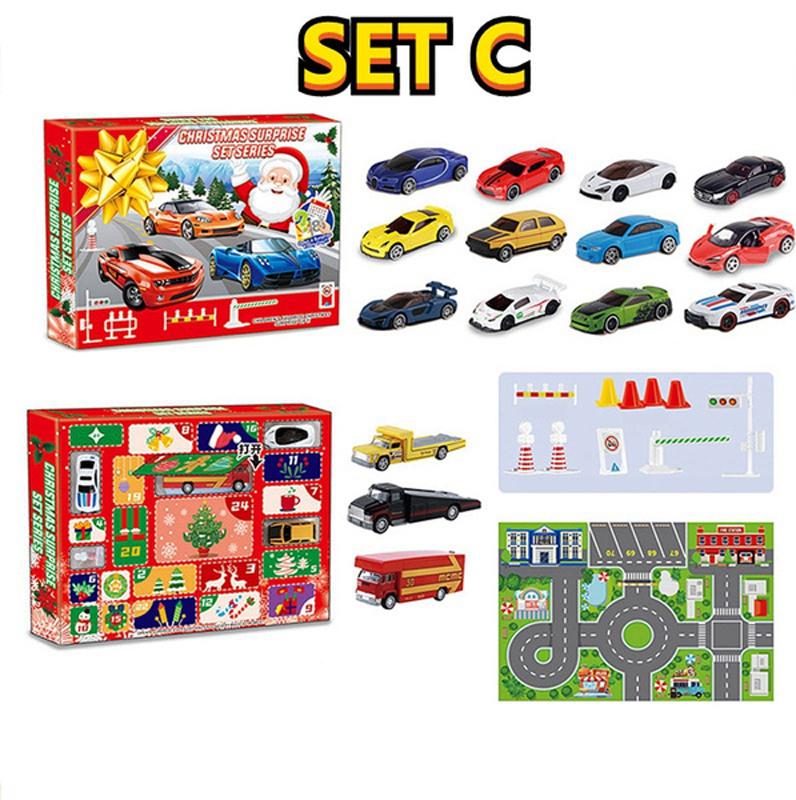Christmas Calendar Countdown 24 Days Car Toy Set Christmas Advent Calendar Blind Box Toy Gift For Children Navidad Natal Kerst