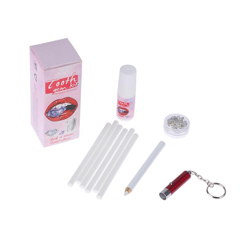 Tooth Gem Set White Dental Jewelry Beautiful Easy To Remove Easy To Install Sturdy Diy Tooth Gem Set With Curing Light And Glue