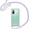 Case and Lanyard - BOOLING - for Samsung Galaxy S20 FE - Shockproof TPU - Transparent-Purple - Lanyard Included