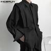 INCERUN Spring Ruffle OL Shirts with Long Sleeve Lapel Neck