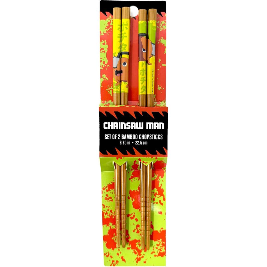 Just Funky Chaaw Man Chopsticks - Pochita Merch, 2 Sets of 8.85 Inches Long Anime Chopsticks