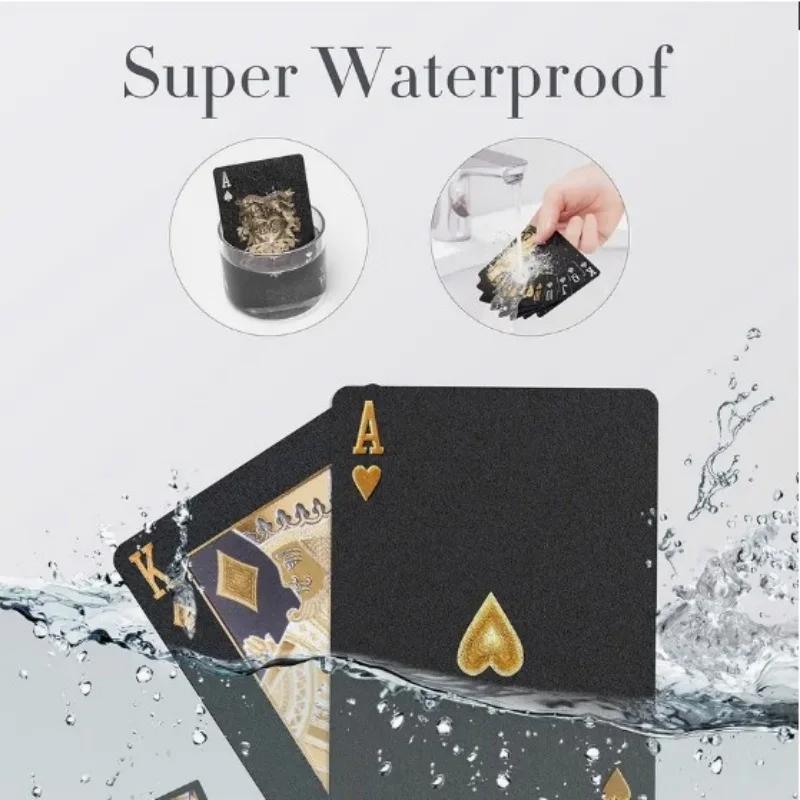 Black Rose Deck Poker Матовые водонепроницаемые пластиковые игральные карты Техасский покер Коллекция памятных шахмат практичный подарок на вечеринку