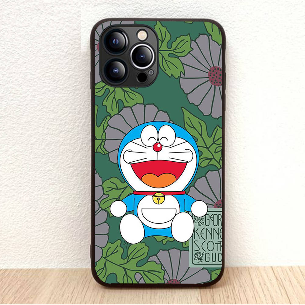 BW-21 Doremon Soft Black Case for iPhone XR 14 15 11 12 13 6 7 8 X XS Pro Max Samsung S22 S23 S21 S24 FE Ultra S8 Plus