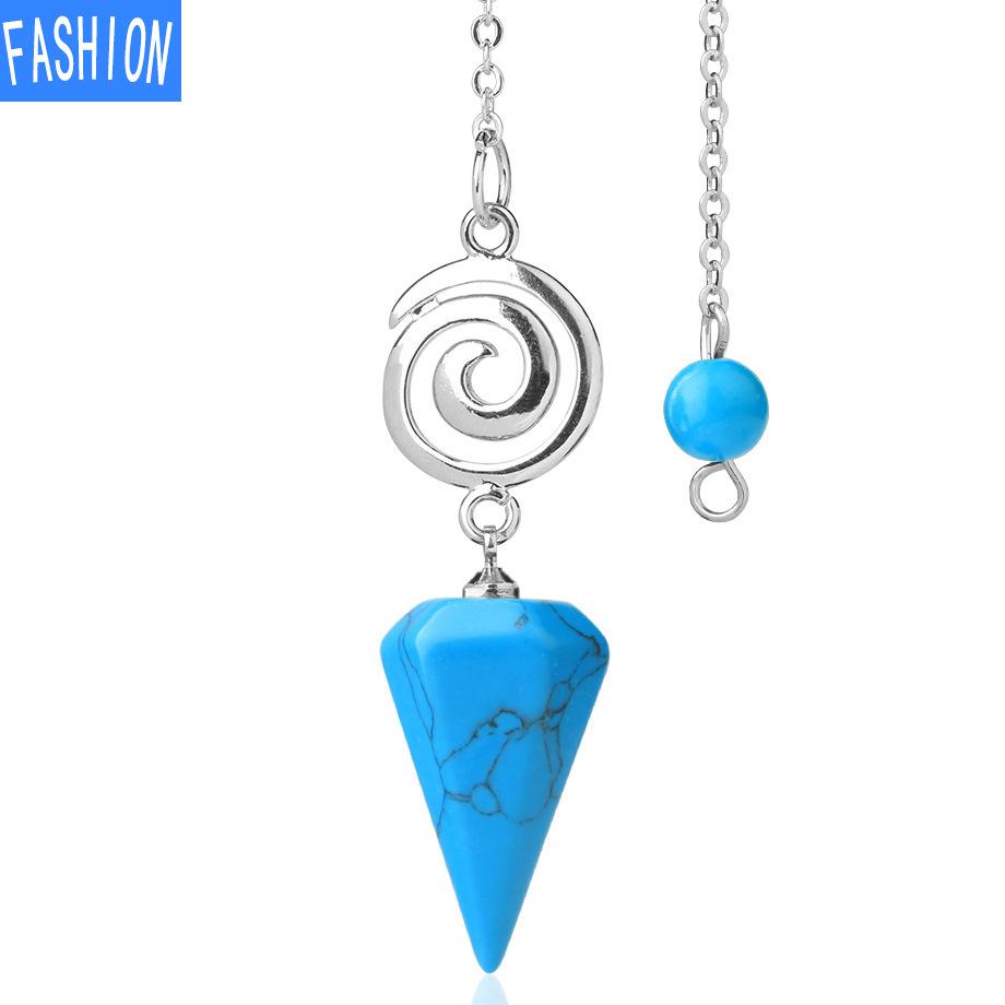 Crystal Pendulum for Exploration Shuttle Spirit Cone Pendulum Spiral Crystal Stone Quartz Pendant Healing Pendulum