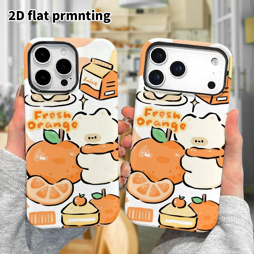 Чехол для телефона: 2D плоский защитный чехол для Samsung Galaxy A34 A35 M05 M06 S20 S22 S21 FE Plus 5G, оранжевый, вкусная еда, маленький медвежонок, идеальный Рождественский и