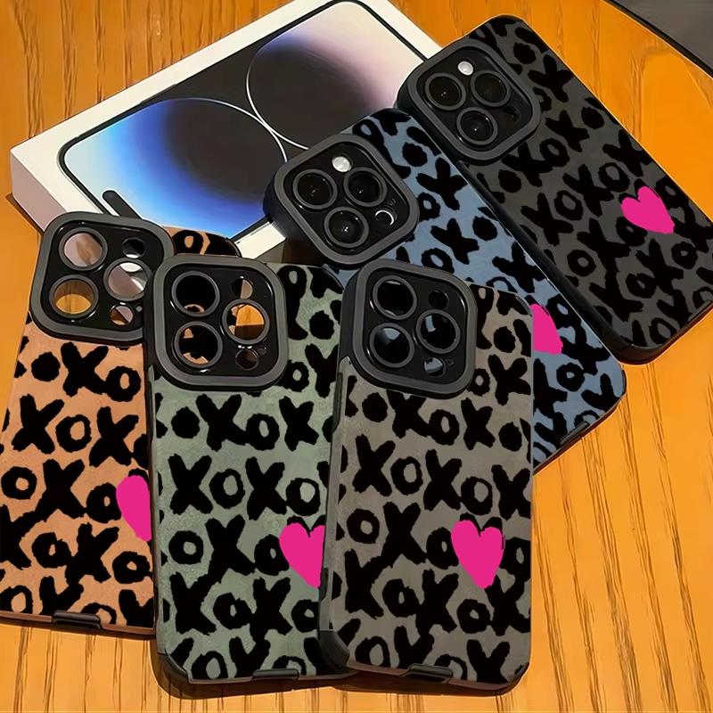 Роскошный ударопрочный чехол для телефона с узором из букв XO Для iPhone 17 16 15 14 13 12 11 Pro Max 16E Plus X XR XS Max Ударопрочный чехол
