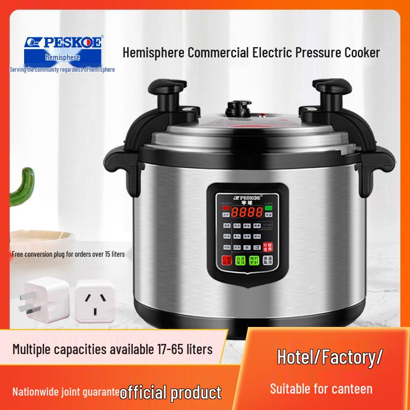 Commercial Electric Pressure Cooker with Double Inner Pot - Capacity Options: 17L, 25L, 33L, 55L, 65L