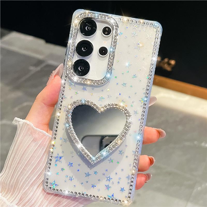 Подходит для iPhone17Чехол для телефона Блестки по краям imd Жесткий корпус Samsung S25Ultra Алмаз A56Apple16