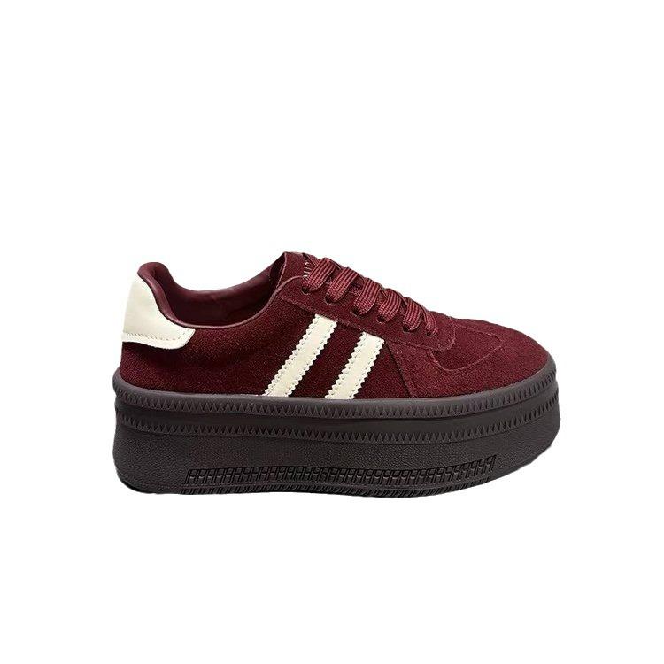 Версия из коровьей кожи~ ретро стиль платформа немецкие тренировочные туфли женские осень 2025 новые на шнуровке туфли на платформе универсальная повседневная трендовая обувь