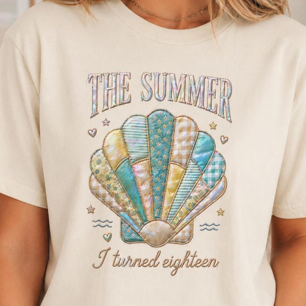The Summer I Turned Eighteen Shirt, 18th Birthday Beach Shirt, Coastal Seashell Tee, Summer Birthday Gift, Comfort Colors Shirt