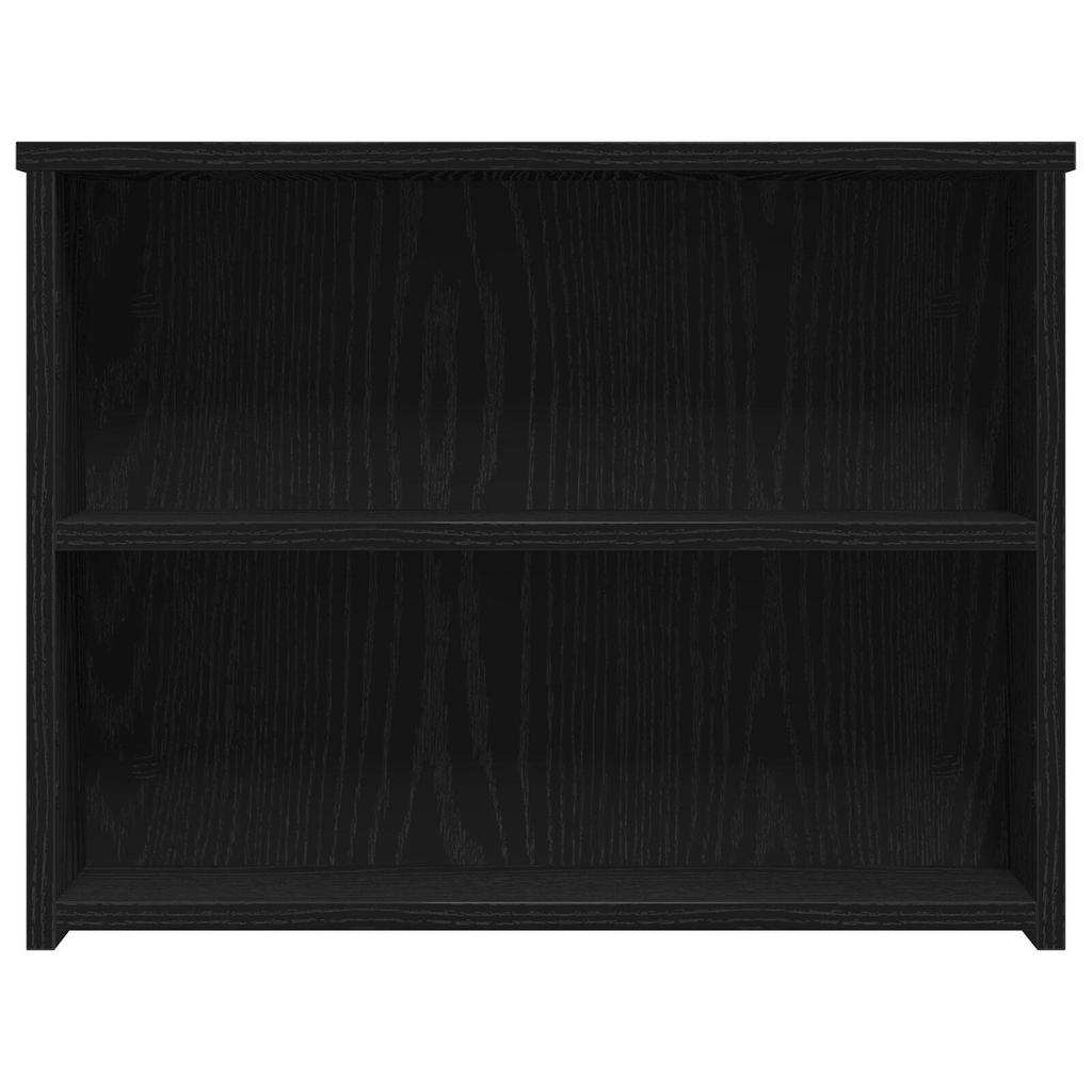 Creative design coffee table, living room table with double open shelves on the sides, sofa side table, black oak 102x55x42 cm