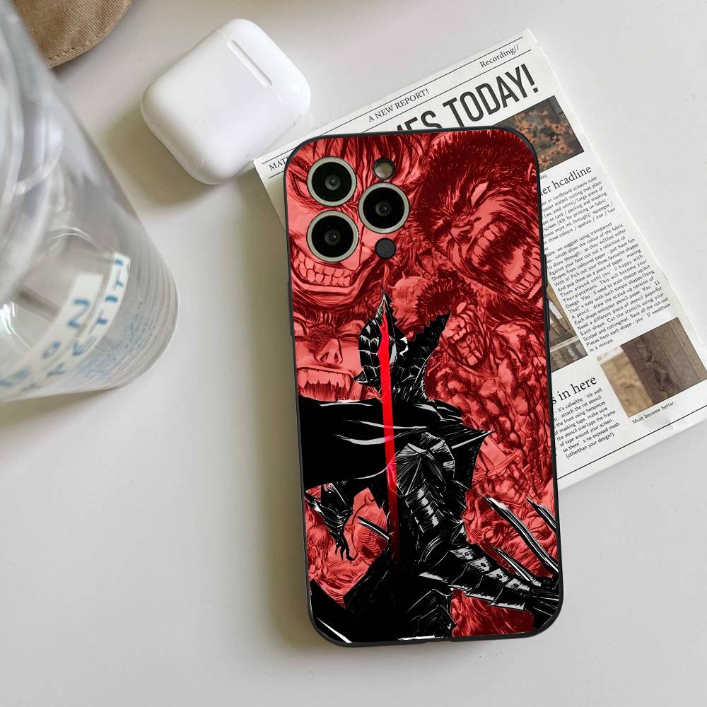 Чехол для телефона с аниме B-Berserk G-Guts, черный силикон, мягкий корпус для IPhone 17 16 15 14 13 12 11 Air Pro Max Plus, горячая распродажа