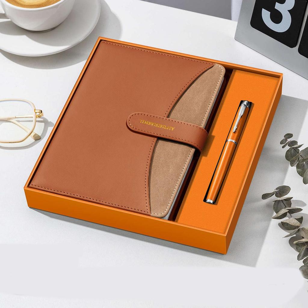 A5 Leather Business Notebook, Thick Diary, Buckle Work Notebook, Meeting Record Book, Student Subject Notes, Excerpt Book, Lined Pages