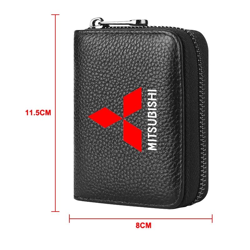 cxbkdv1 Genuine Leather Car Driver's License, ID Card, Bank Card Wallet For Mitsubishi Lancer Ralliart 10 3 9 EX Outlander 3 ASX L200