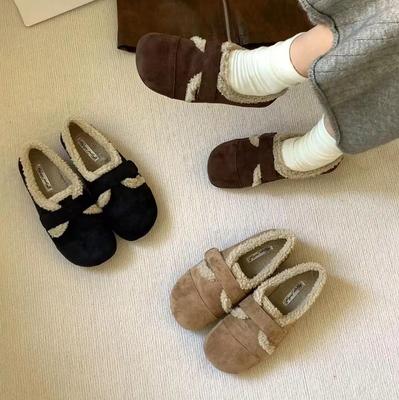 Женские одинарные туфли Birkenstocks ретро Mori из бархата, новинка 2025 года, туфли-бини на мягкой подошве из овечьей шерсти, нежные лоферы, хлопковые туфли