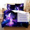 Purple Bedding Set Polyester Duvet Cover Quilt Cover 3D Comforter Cover Lavender Butterfly Double Full King Queen Twin Single