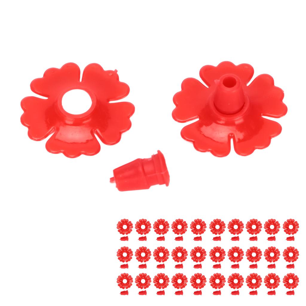 30 Set Hummingbird Feeder Flowers Hanging Bird Feeding Ports Replacement Parts Garden SuppliesRed