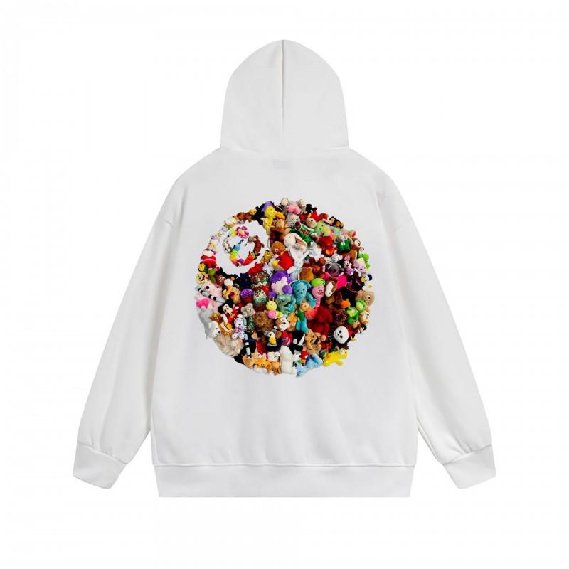Mens Hooded Zip-Up Sweatshirt With Letter Print Loose Fit Cotton Pullover Winter Daily Wear
