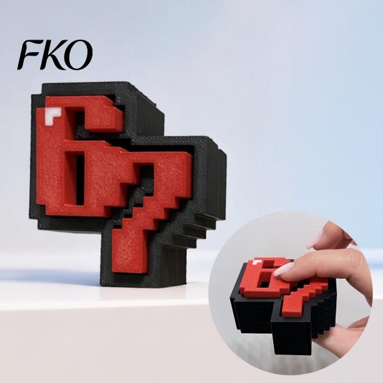 Solid Base Display Decor 3D Printed 67 Clicker Fidget Toy, Pixel Art Desk Decor, Stress Relief Sculpture with Matte Craft Accessory Base, for
