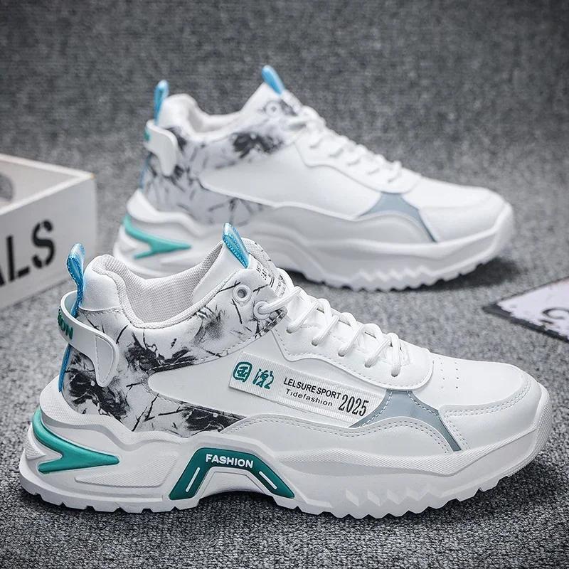 Fashion Men S Shoes Autumn Winter 2024 New High Top Sneakers Sports Casual Running Shoe Dad Breathable Wear Resistant