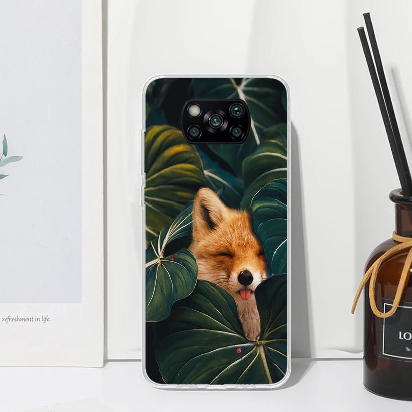 Animal Fox Phone Case For Xiaomi Poco X7 X6 X5 M7 M8 Pro F7 Ultra Redmi 15C 15 13C 13 12C 12 10 10C 10A Art Fundas Poco X7 X6 X5