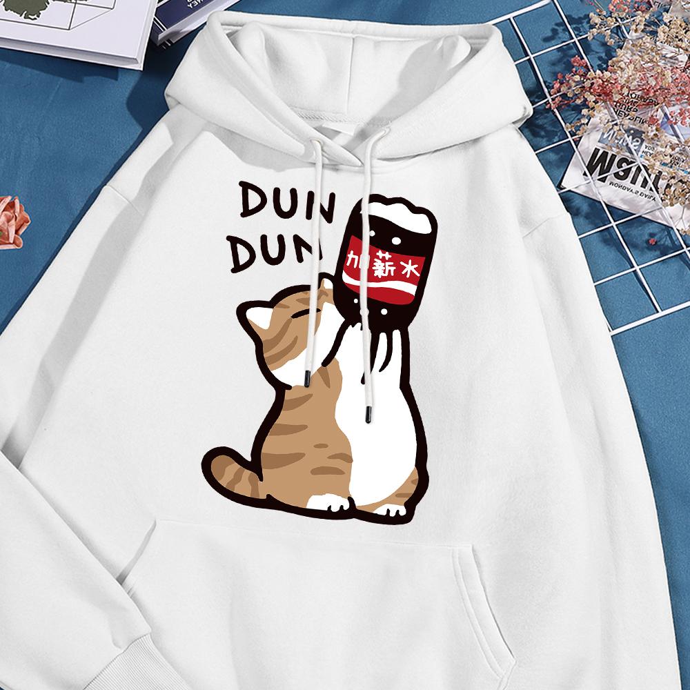 Повышение зарплаты Веселая кошачья толстовка с принтом Мужская Женская повседневная флисовая уличная одежда Свободная теплая толстовка с капюшоном с круглым вырезом