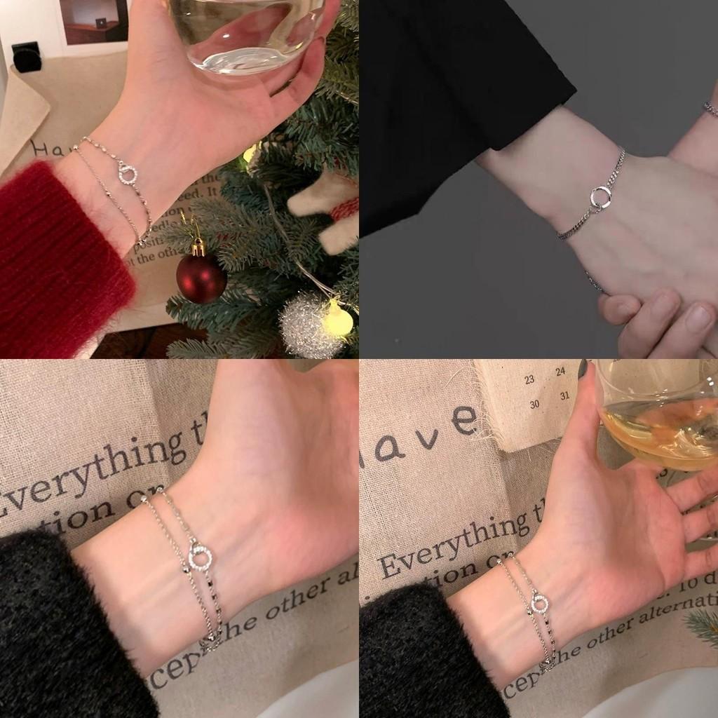 Chic Adjustable Double-layer Geometric Bracelet For Women 2023 Light Luxury