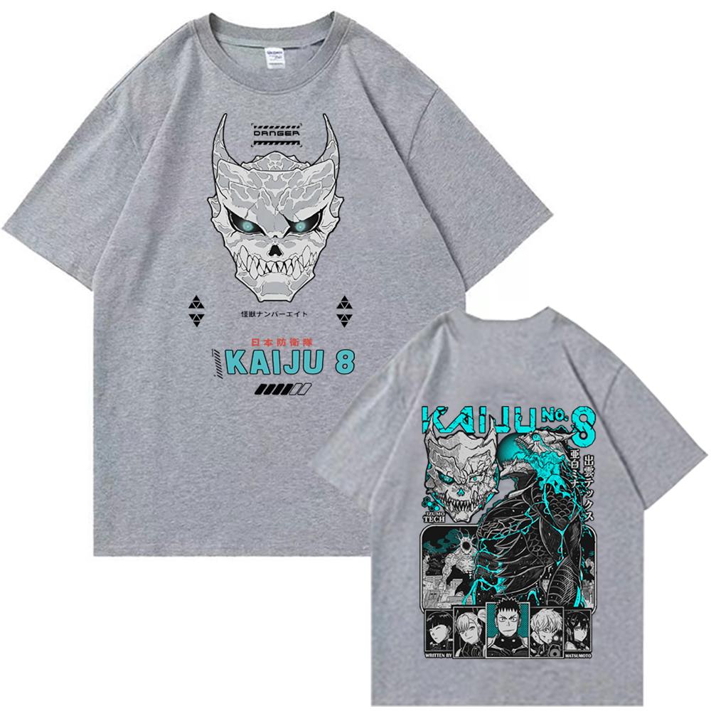 Аниме Футболка Kaiju No 8 Харадзюку Круглый вырез Повседневная футболка