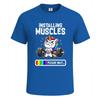 Unicorn installing muscles funny gymnastics mens t shirt funny party shirt top